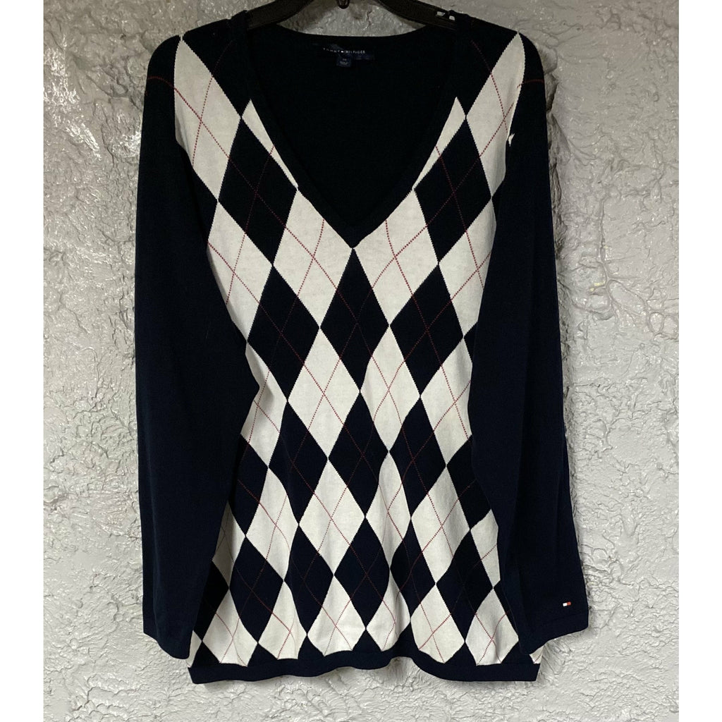 Checkmate Navy Blue & White Sweater