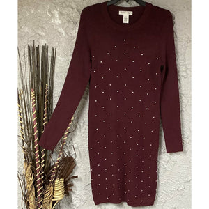 Sweet Red Wine Sweater Dress